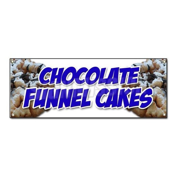 Signmission CHOCOLATE FUNNEL CAKES BANNER SIGN bakery cake cookies pastry bread baker B-Chocolate Funnel Cakes - main